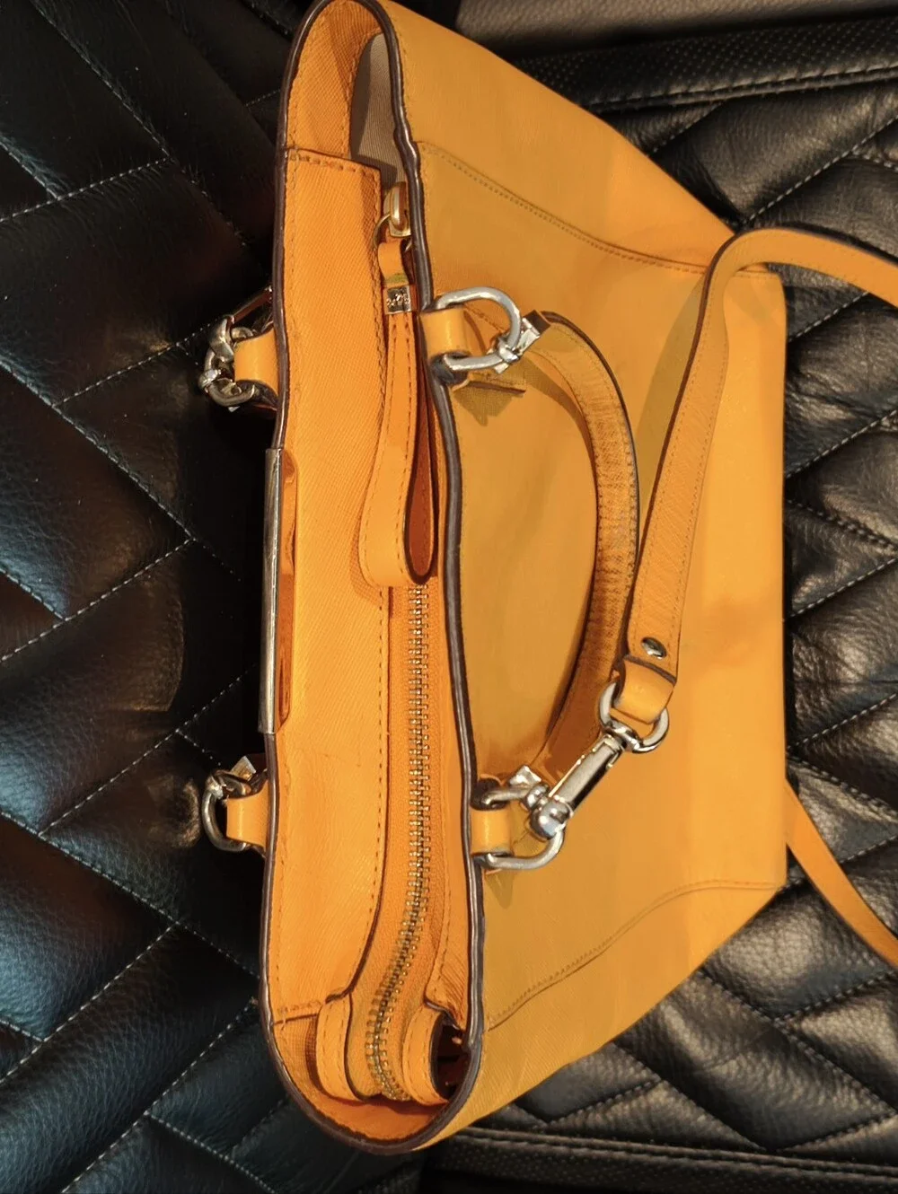 Coach Orange Leather Tote Bag
